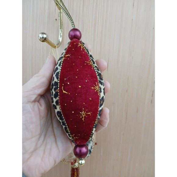 Fabric & Tassels Set of 3 Christmas Ornaments Holiday Tree Decoration - Picture 5 of 7